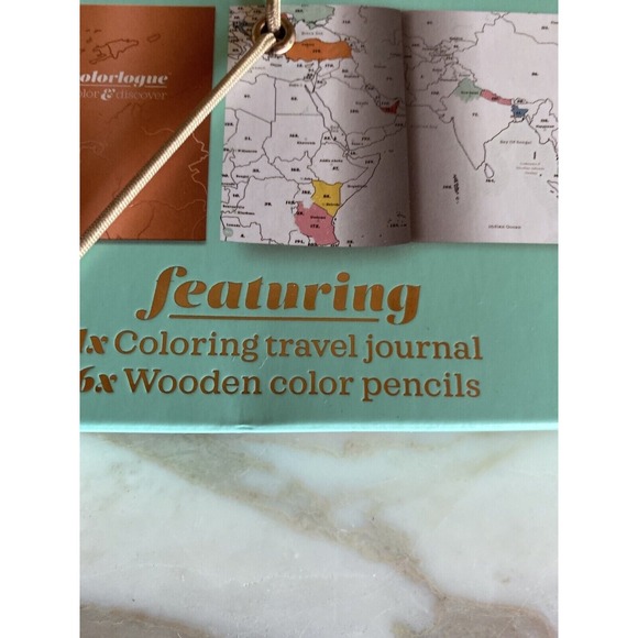 New Colorlogue Color & Discover Travel Journal Maps Pencils - Picture 2 of 4
